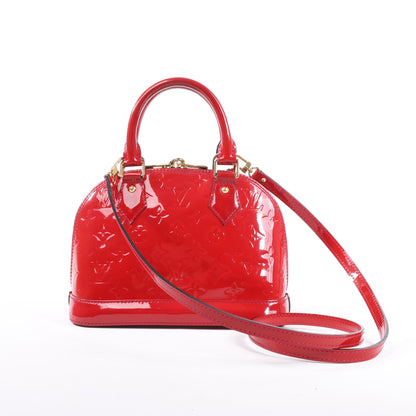 Sac à main Louis Vuitton Monogram Vernis Alma BB en rouge M91606