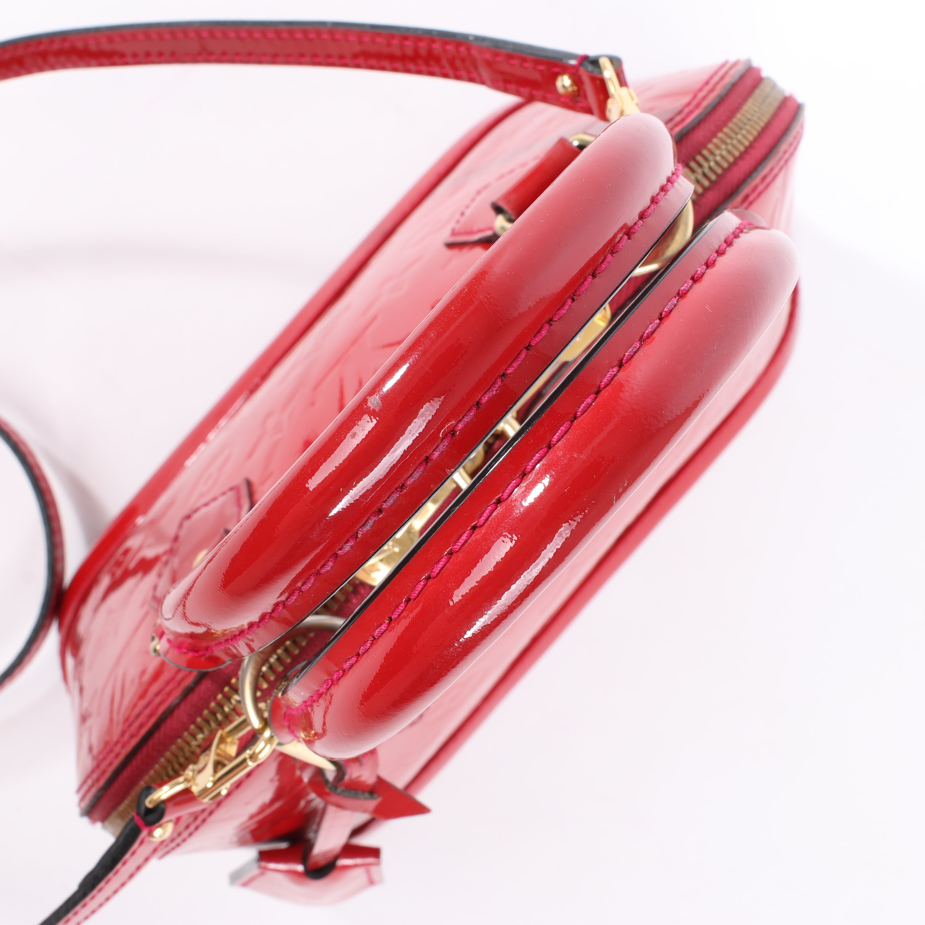Louis Vuitton Monogram Vernis Alma BB Handbag in Red M91606
