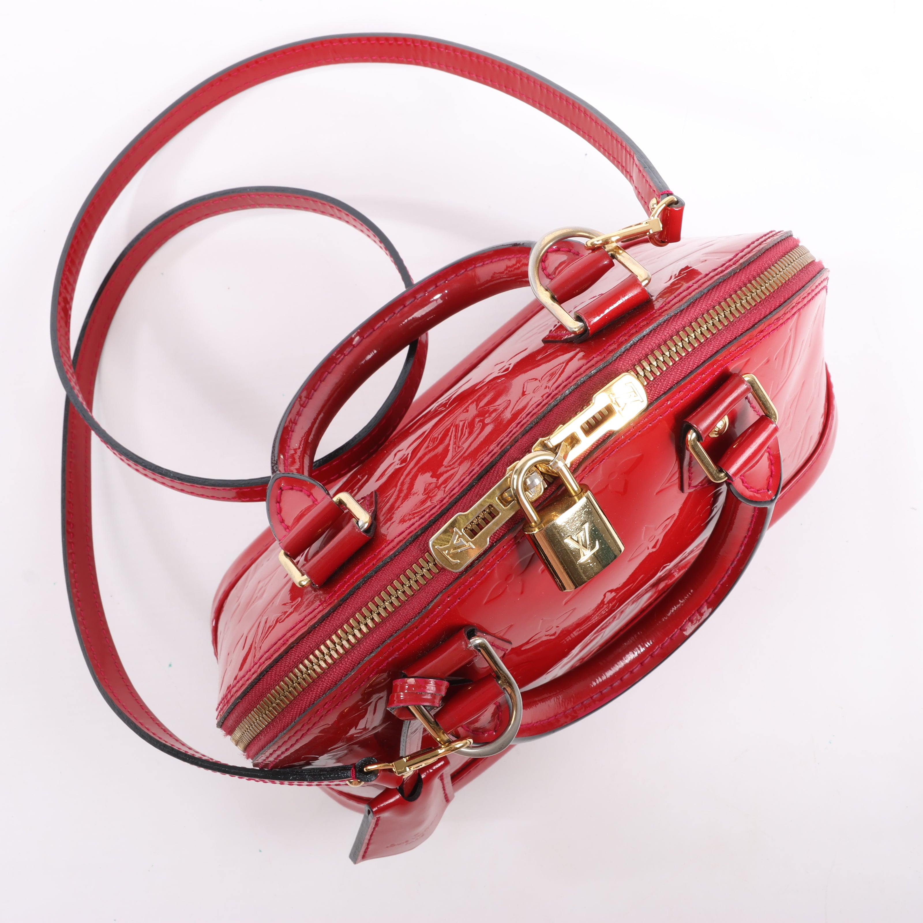Louis Vuitton Monogram Vernis Alma BB Handbag in Red M91606