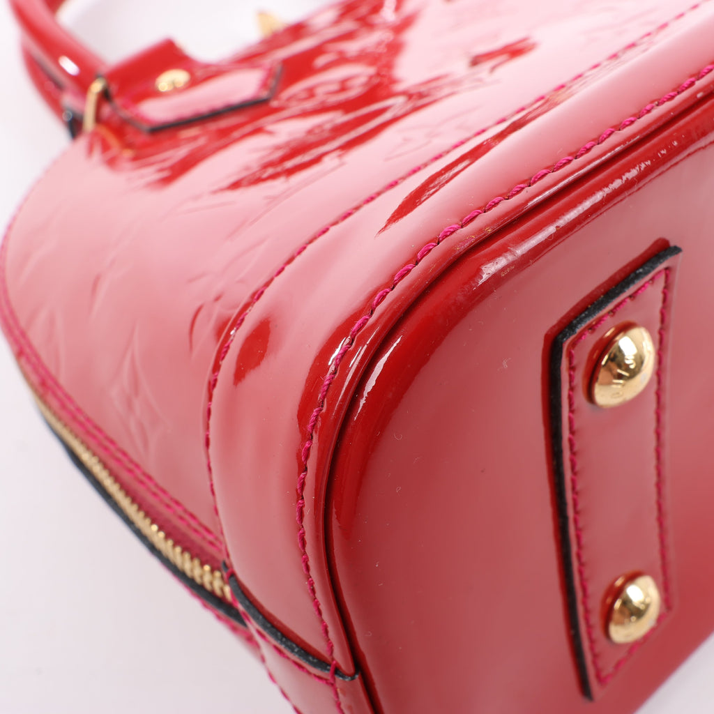 Louis Vuitton Monogram Vernis Alma BB Handbag in Red M91606