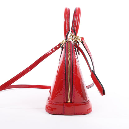 Louis Vuitton Monogram Vernis Alma BB Handbag in Red M91606