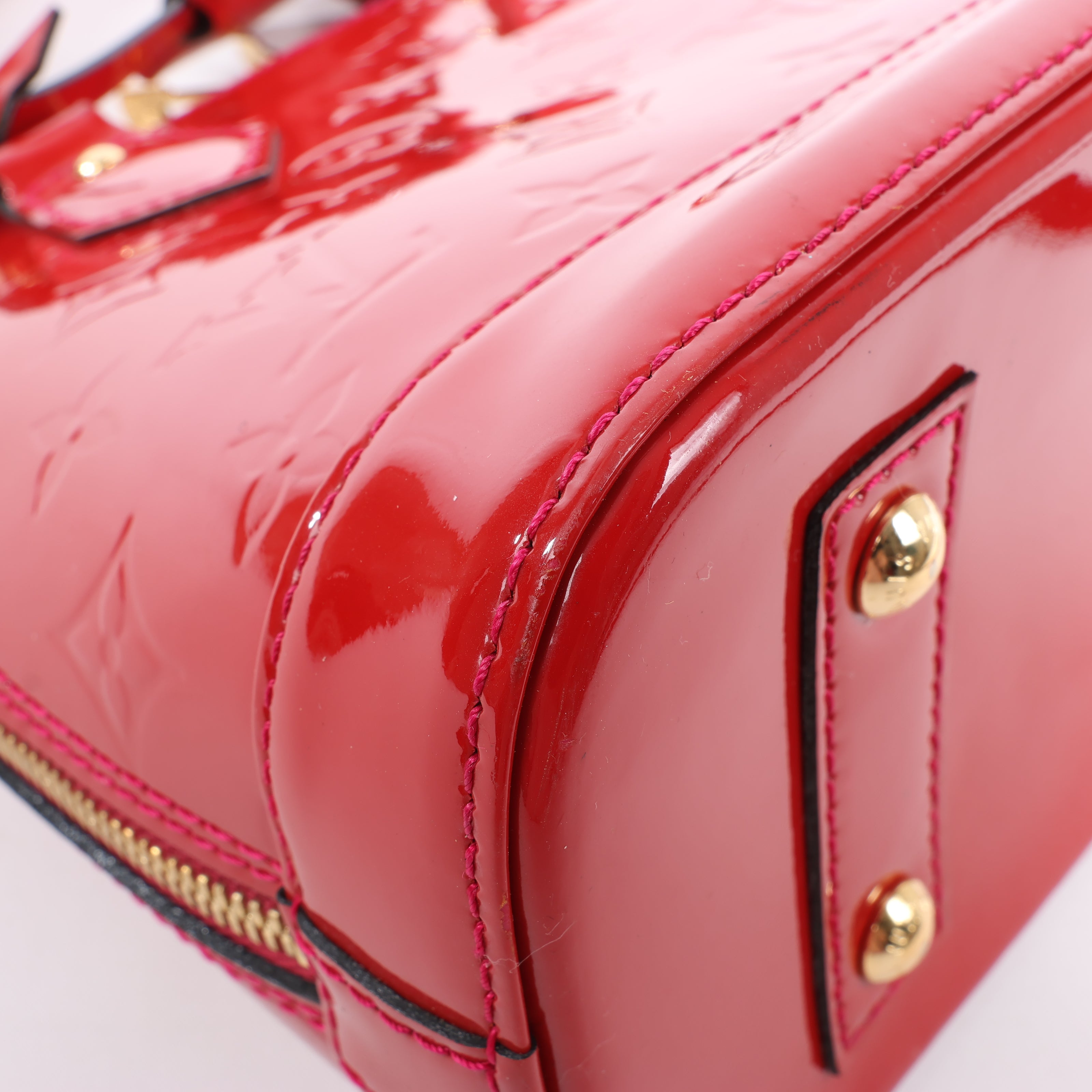 Louis Vuitton Monogram Vernis Alma BB Handbag in Red M91606