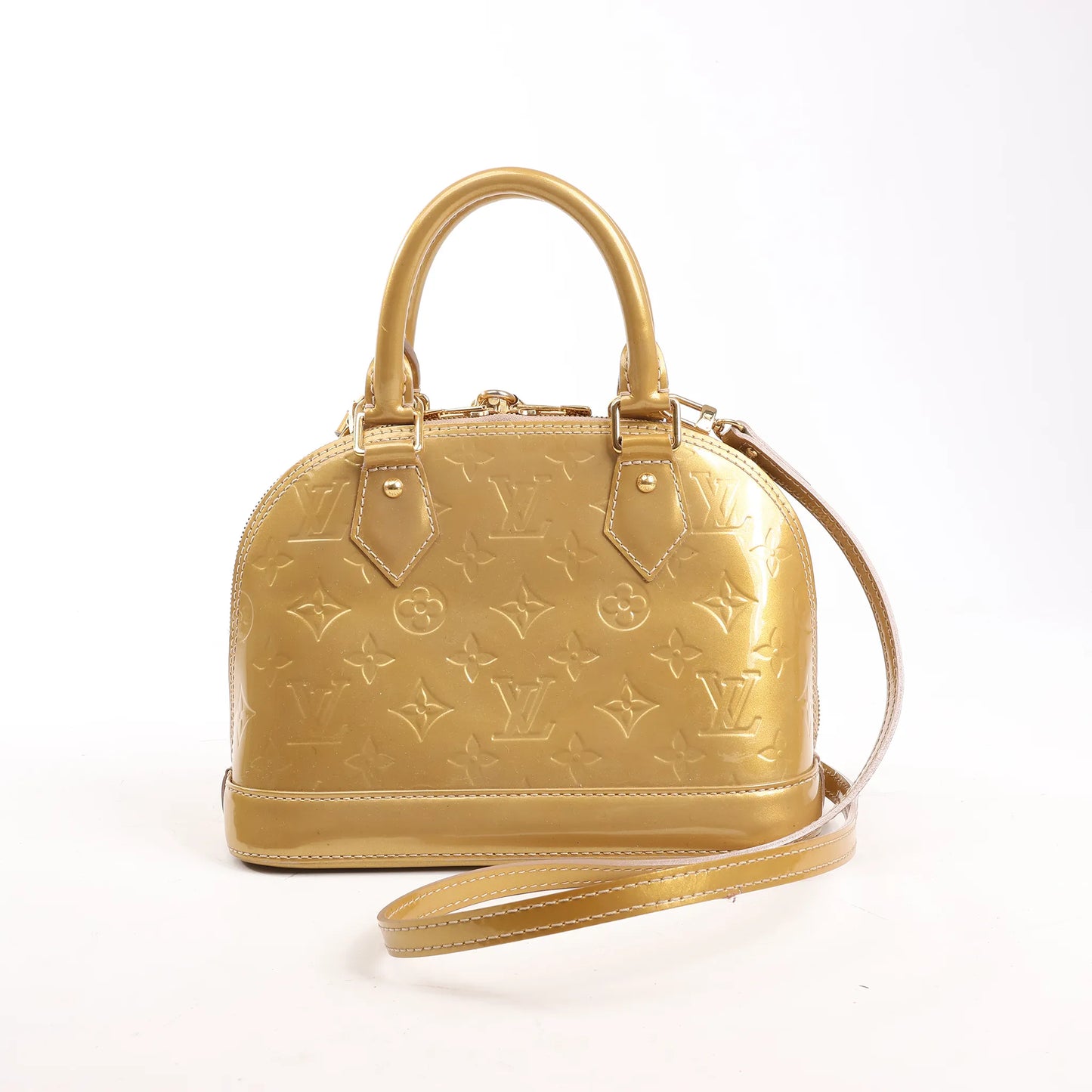 Louis Vuitton Monogram Vernis Alma BB Handbag in Gold M91752