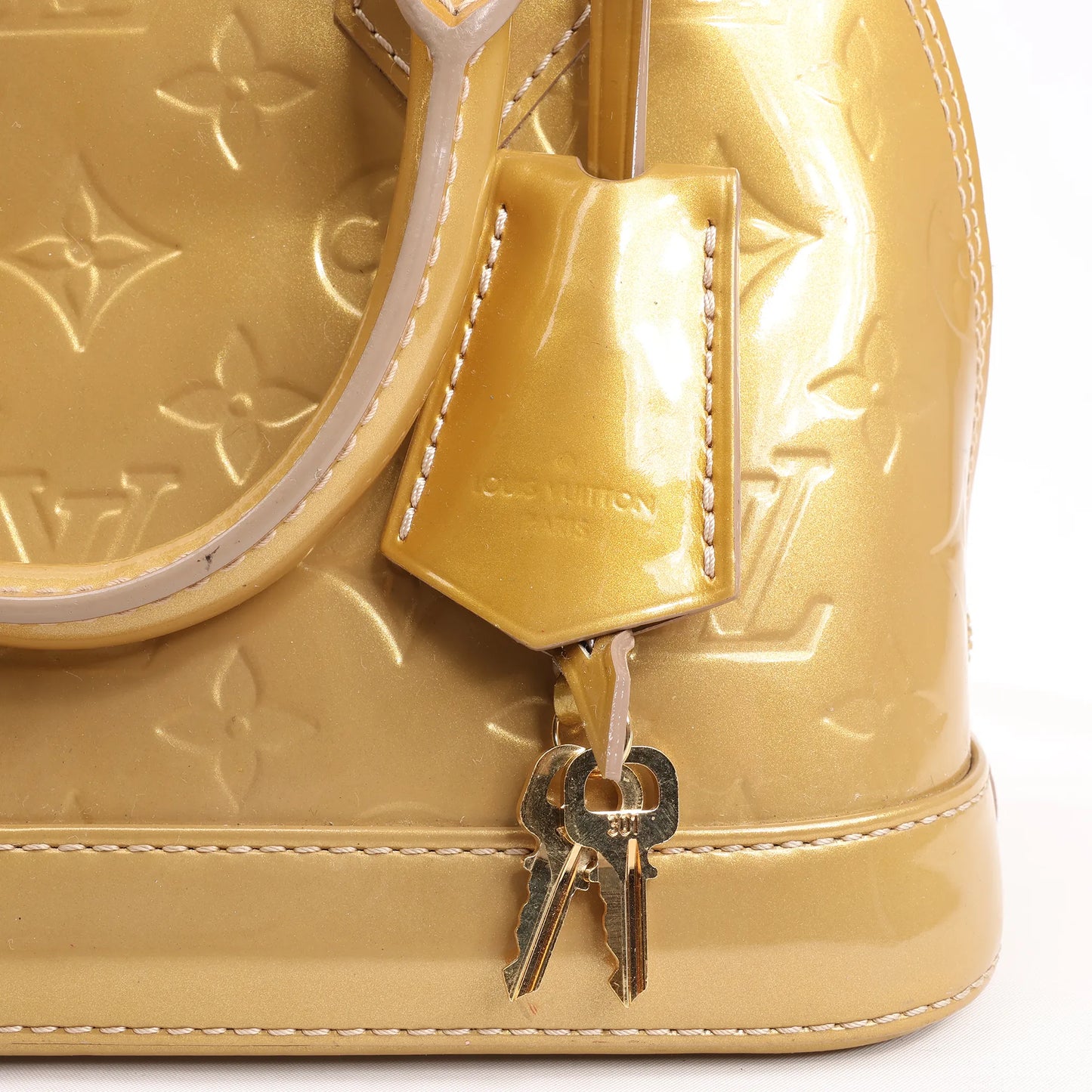 Louis Vuitton Monogram Vernis Alma BB Handbag in Gold M91752