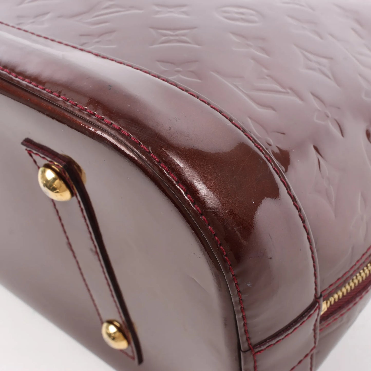Louis Vuitton Vernis Alma GM Handbag in Burgundy M91687