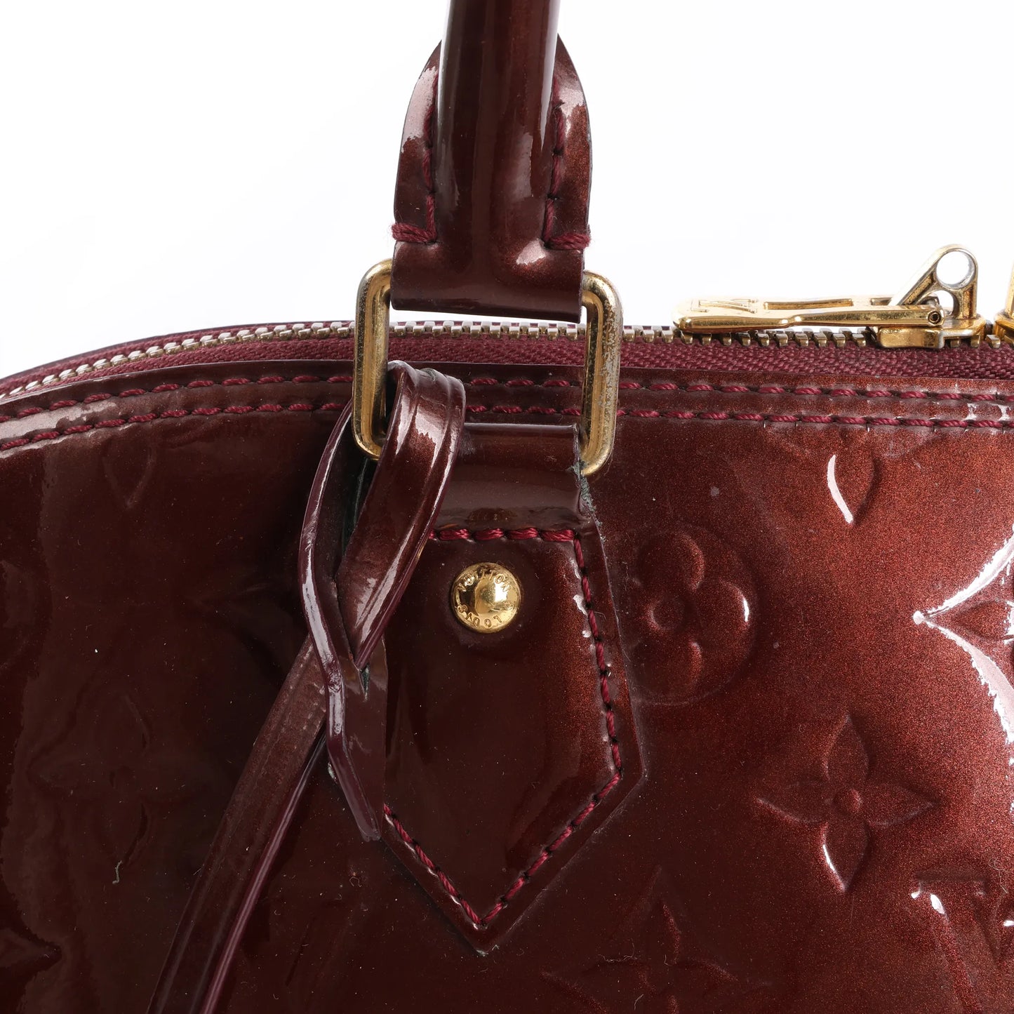 Louis Vuitton Vernis Alma GM Handbag in Burgundy M91687