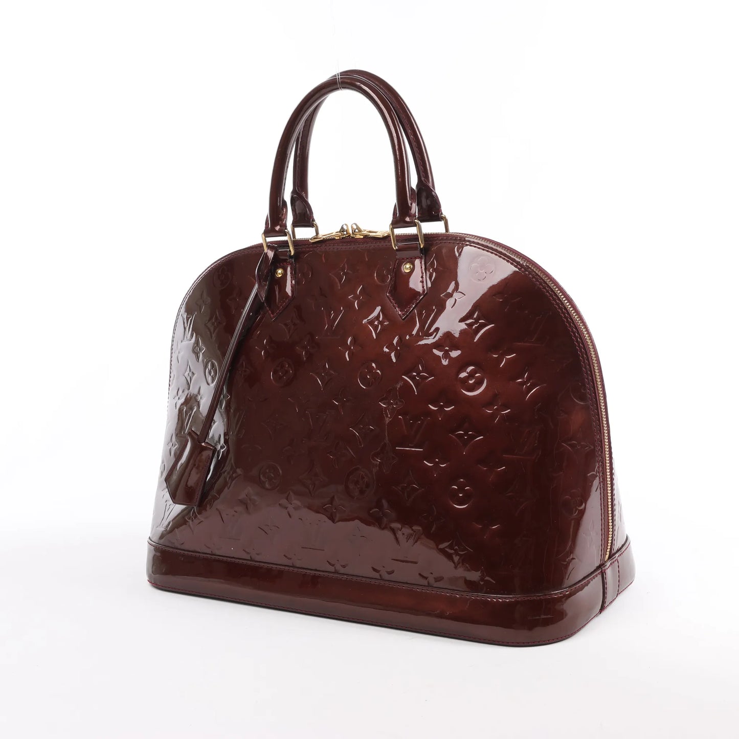 Louis Vuitton Vernis Alma GM Handbag in Burgundy M91687