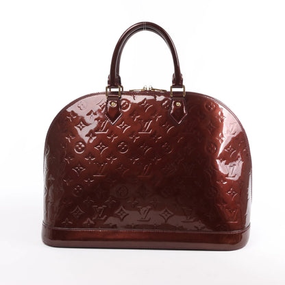Louis Vuitton Vernis Alma GM Handbag in Burgundy M91687