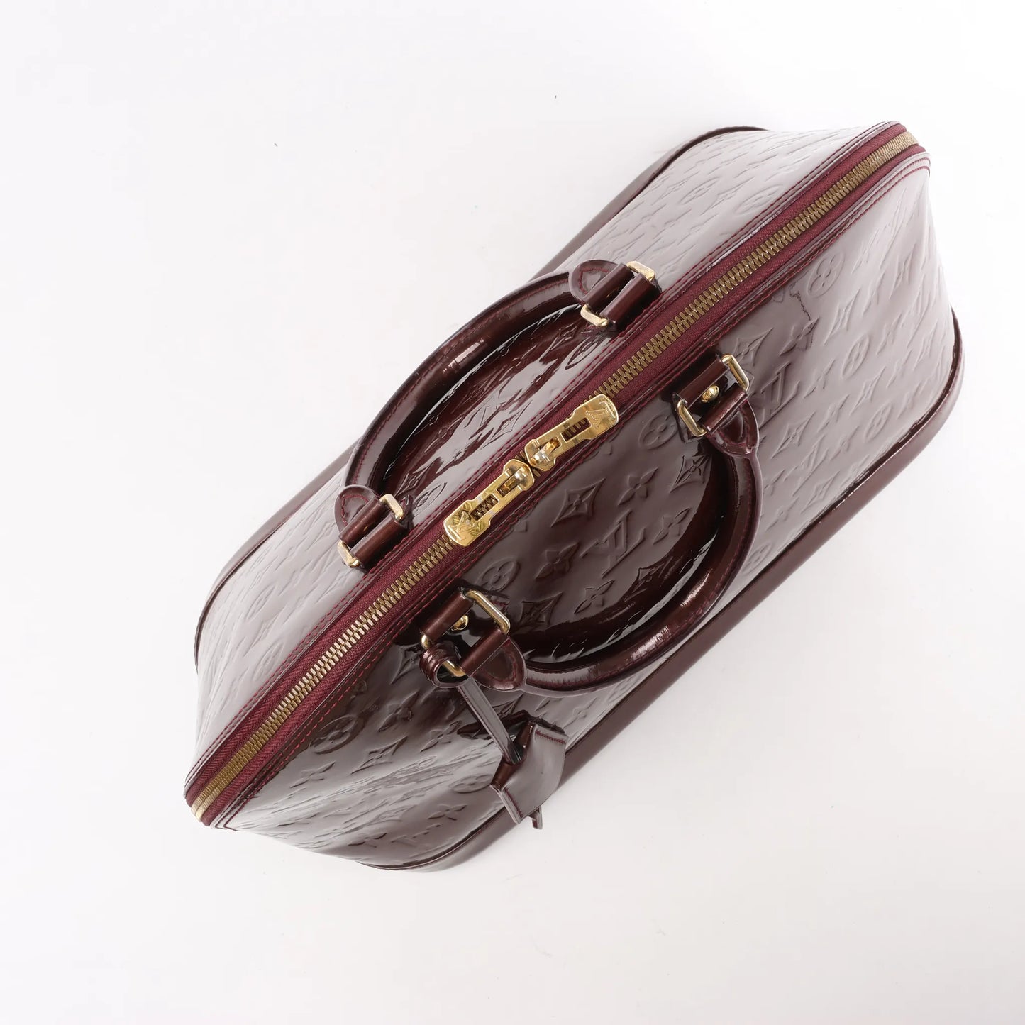 Louis Vuitton Vernis Alma GM Handbag in Burgundy M91687