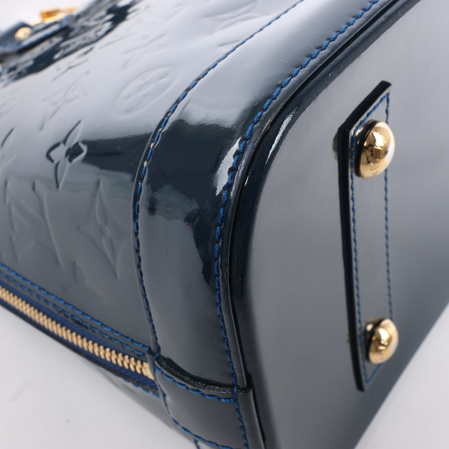 LOUIS VUITTON Vernis Alma PM Handbag in Navy Blue M90053