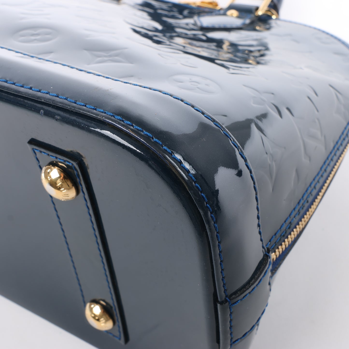 LOUIS VUITTON Vernis Alma PM Handbag in Navy Blue M90053