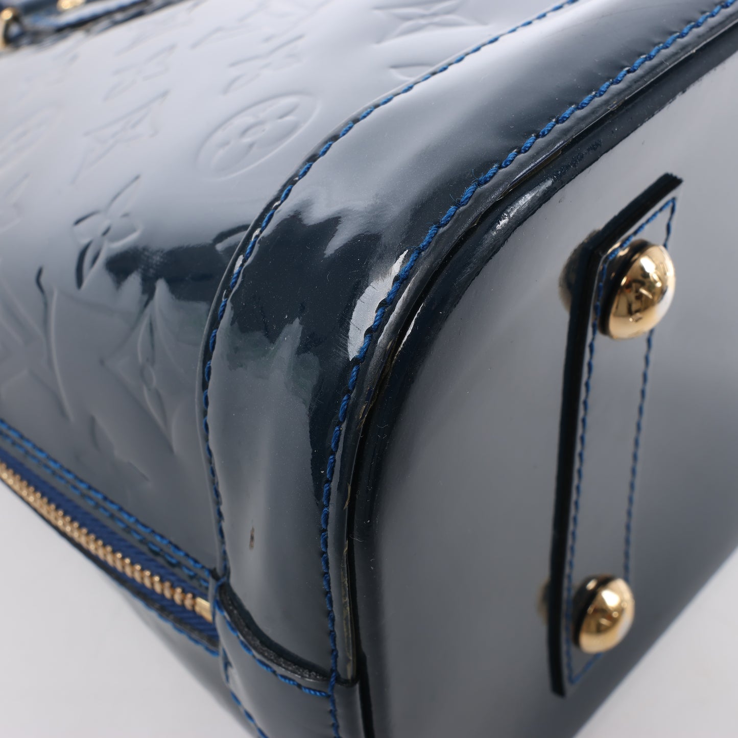 LOUIS VUITTON Vernis Alma PM Handbag in Navy Blue M90053
