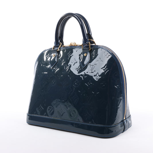 LOUIS VUITTON Vernis Alma PM Handbag in Navy Blue M90053