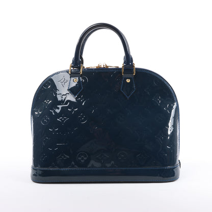 LOUIS VUITTON Vernis Alma PM Handbag in Navy Blue M90053