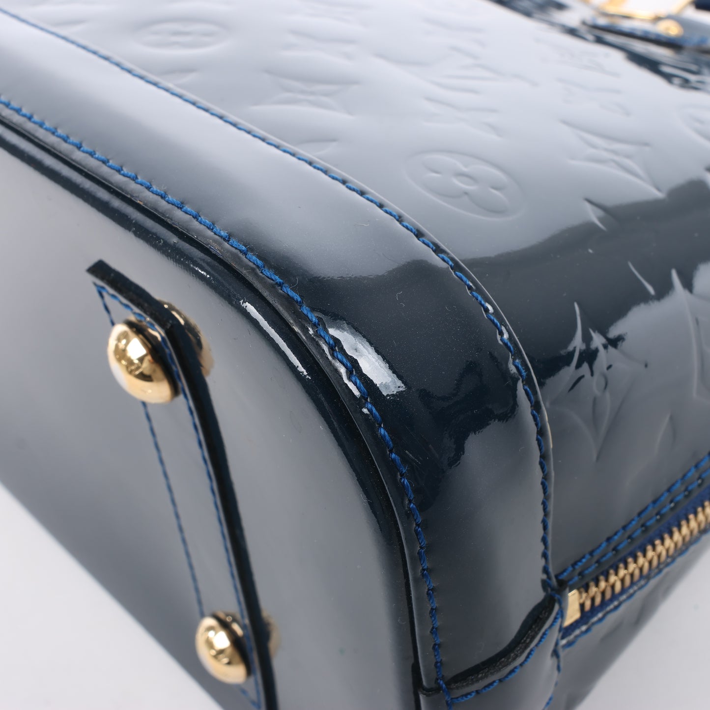 LOUIS VUITTON Vernis Alma PM Handbag in Navy Blue M90053