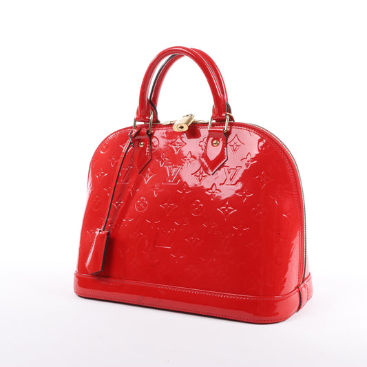 LOUIS VUITTON Vernis Alma PM Handbag in Red M90096