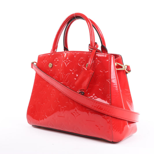 Sac à main Louis Vuitton Vernis Montaigne BB en rouge M50170