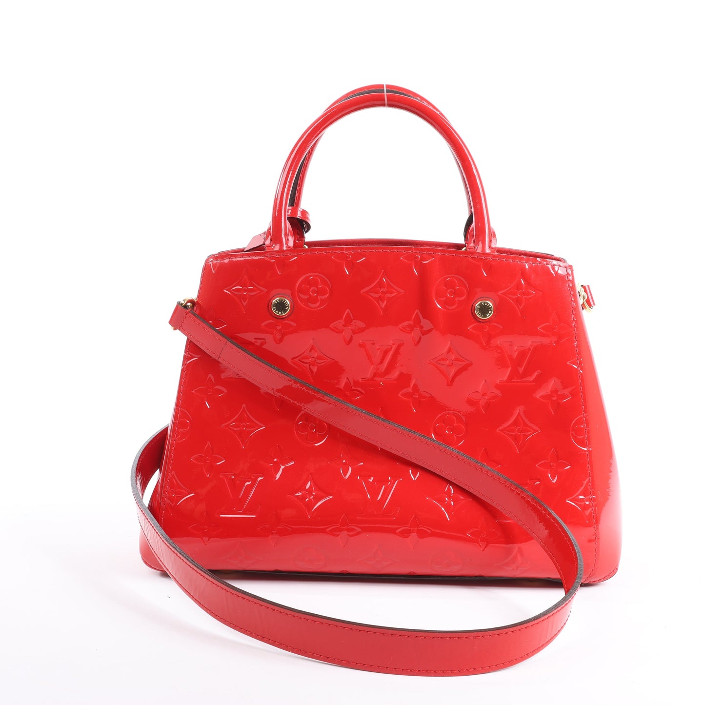 Louis Vuitton Vernis Montaigne BB Handbag in Red M50170