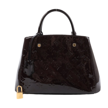 Louis Vuitton Vernis Montaigne BB 2Way Handbag in Amarante M50403