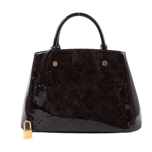 Louis Vuitton Vernis Montaigne BB 2Way Handbag in Amarante M50403