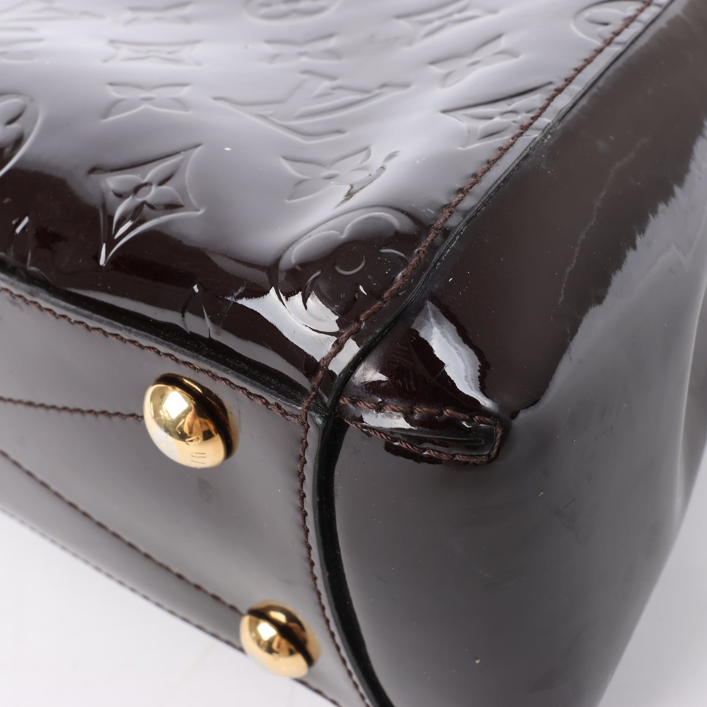 Louis Vuitton Vernis Montaigne BB 2Way Handbag in Amarante M50403