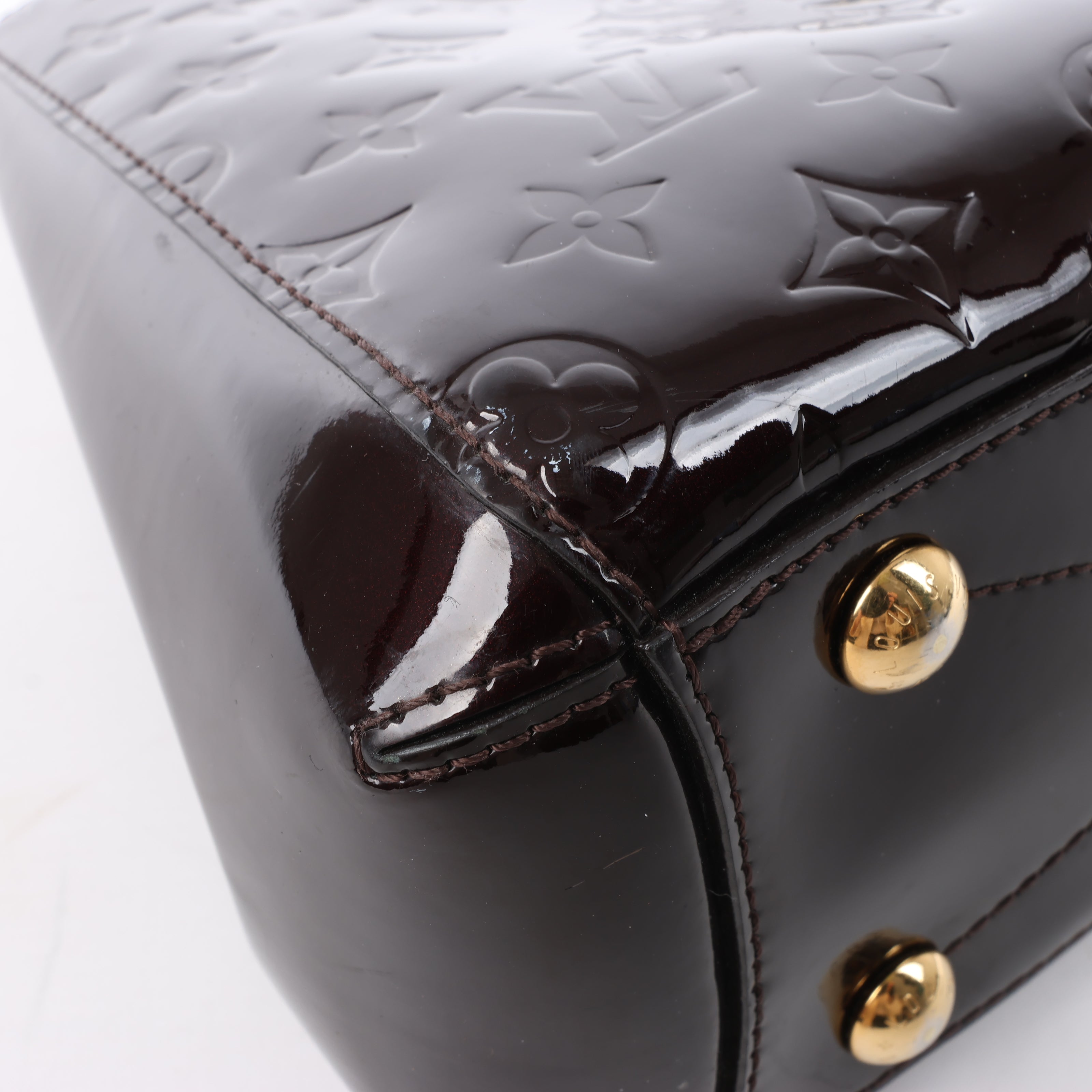 Louis Vuitton Vernis Montaigne BB 2Way Handbag in Amarante M50403