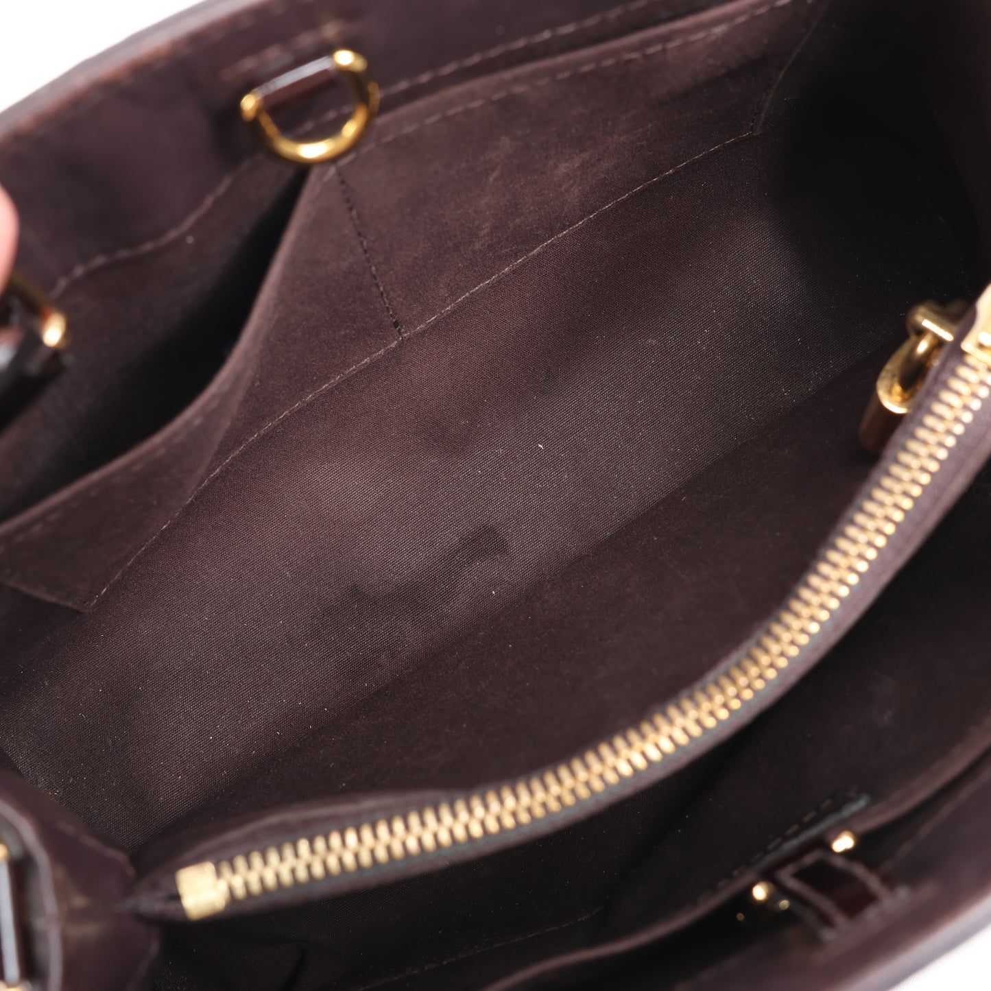 Louis Vuitton Vernis Montaigne BB 2Way Handbag in Amarante M50403