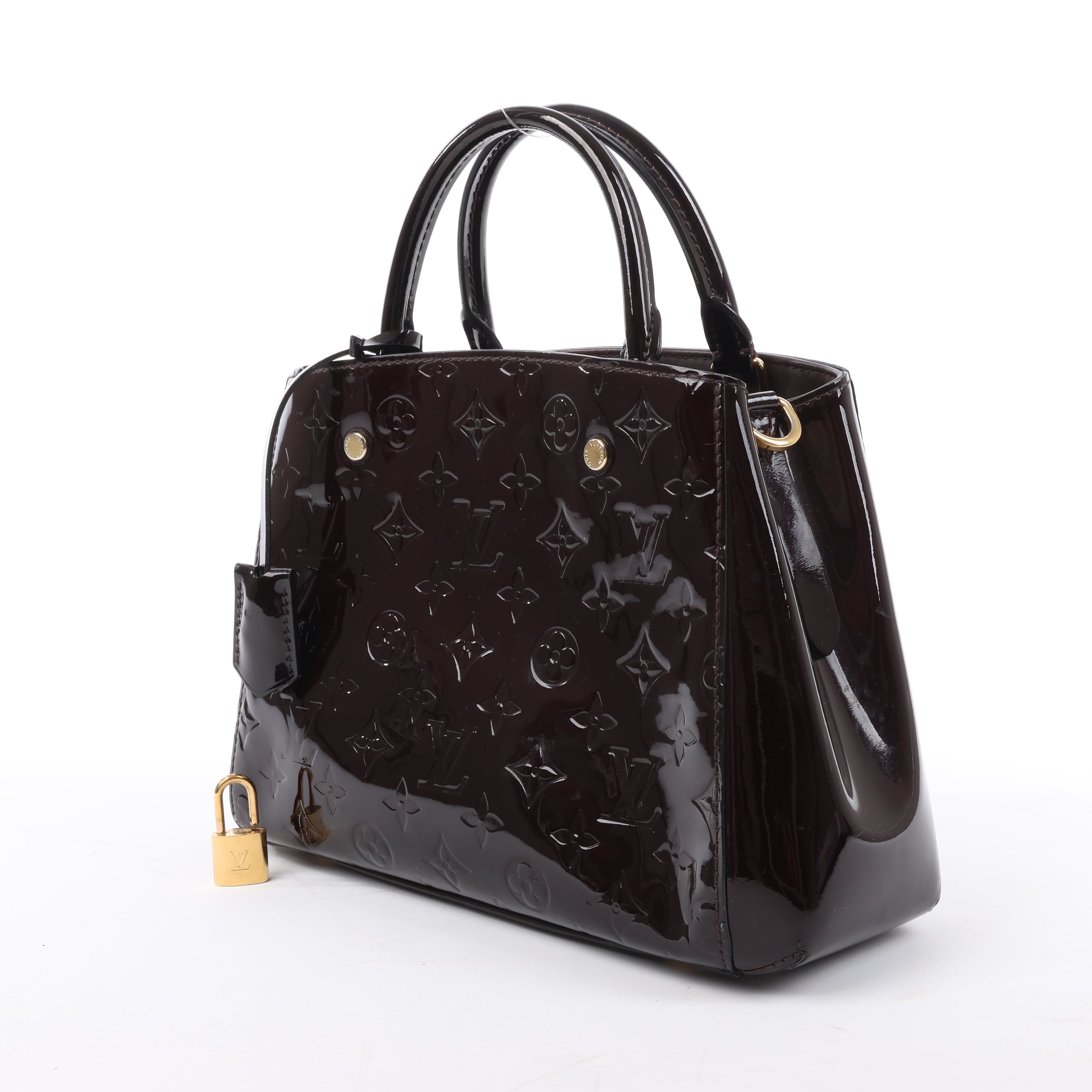 Louis Vuitton Vernis Montaigne BB 2Way Handbag in Amarante M50403