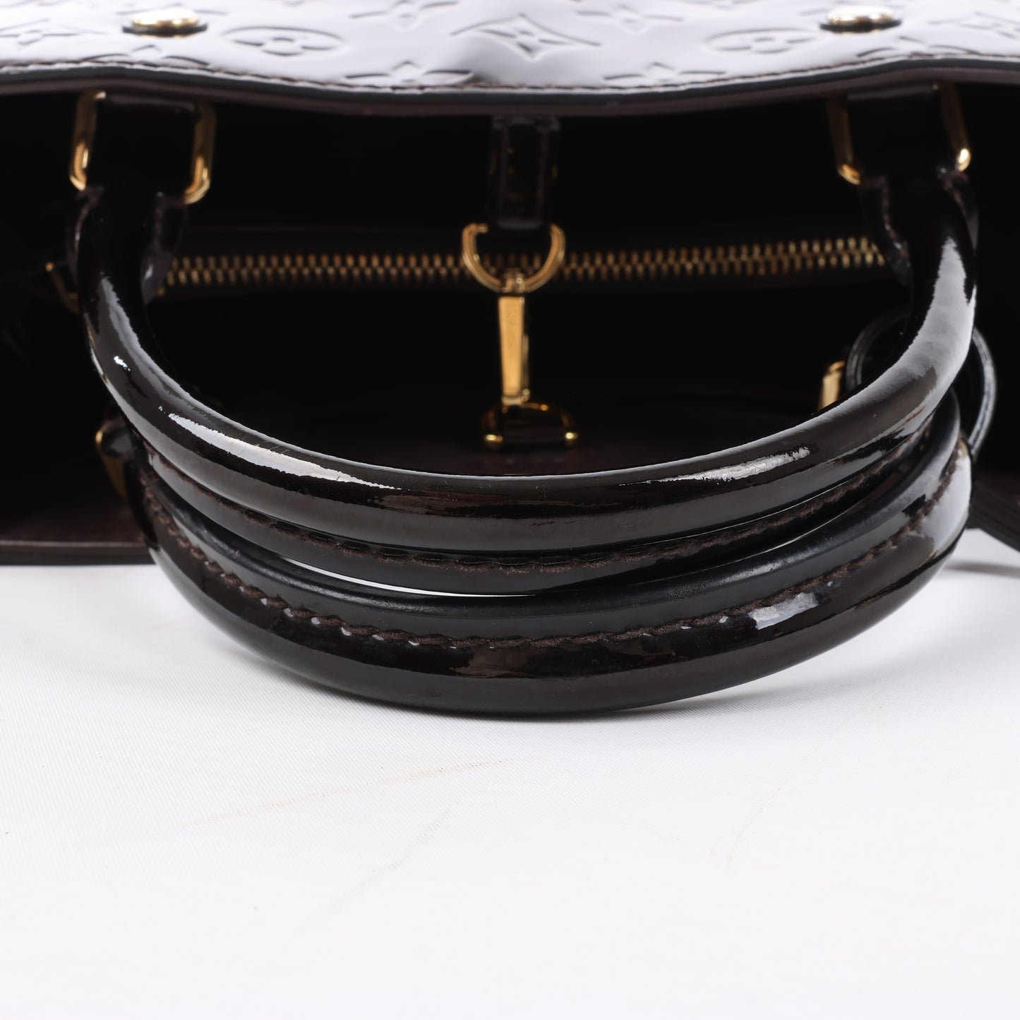Louis Vuitton Vernis Montaigne BB 2Way Handbag in Amarante M50403