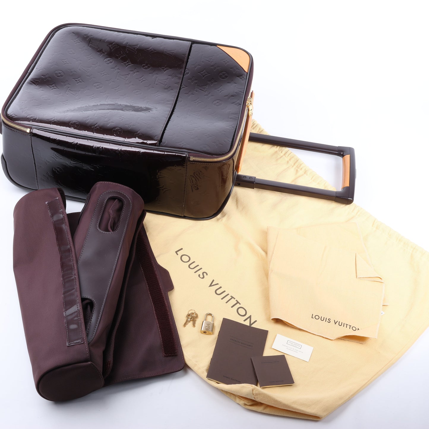 Louis Vuitton Vernis Suitcase Pegase 45 Travel Bag in Amarante M91277