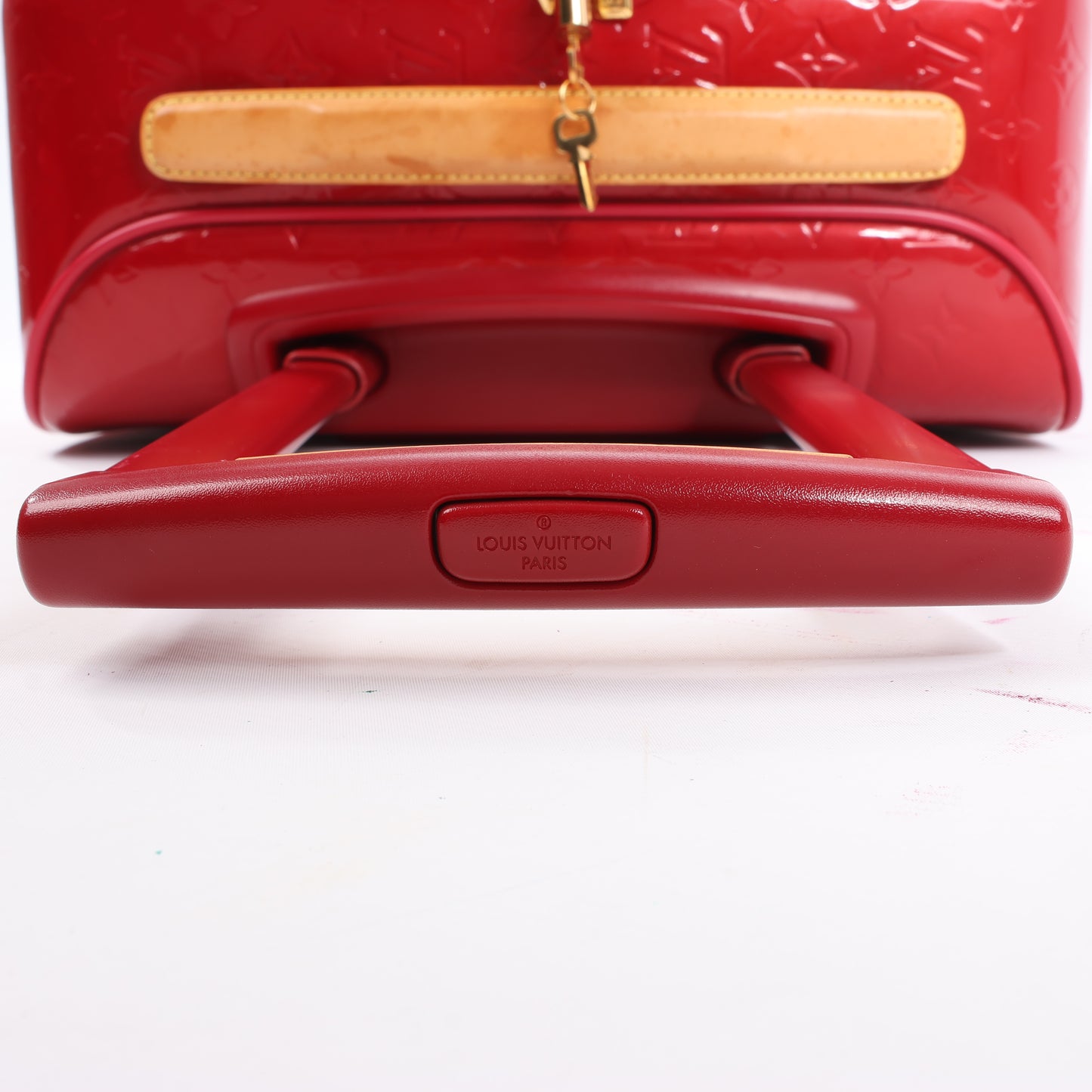 Louis Vuitton Vernis Suitcase Pegase 45 Travel Bag in Red M91278