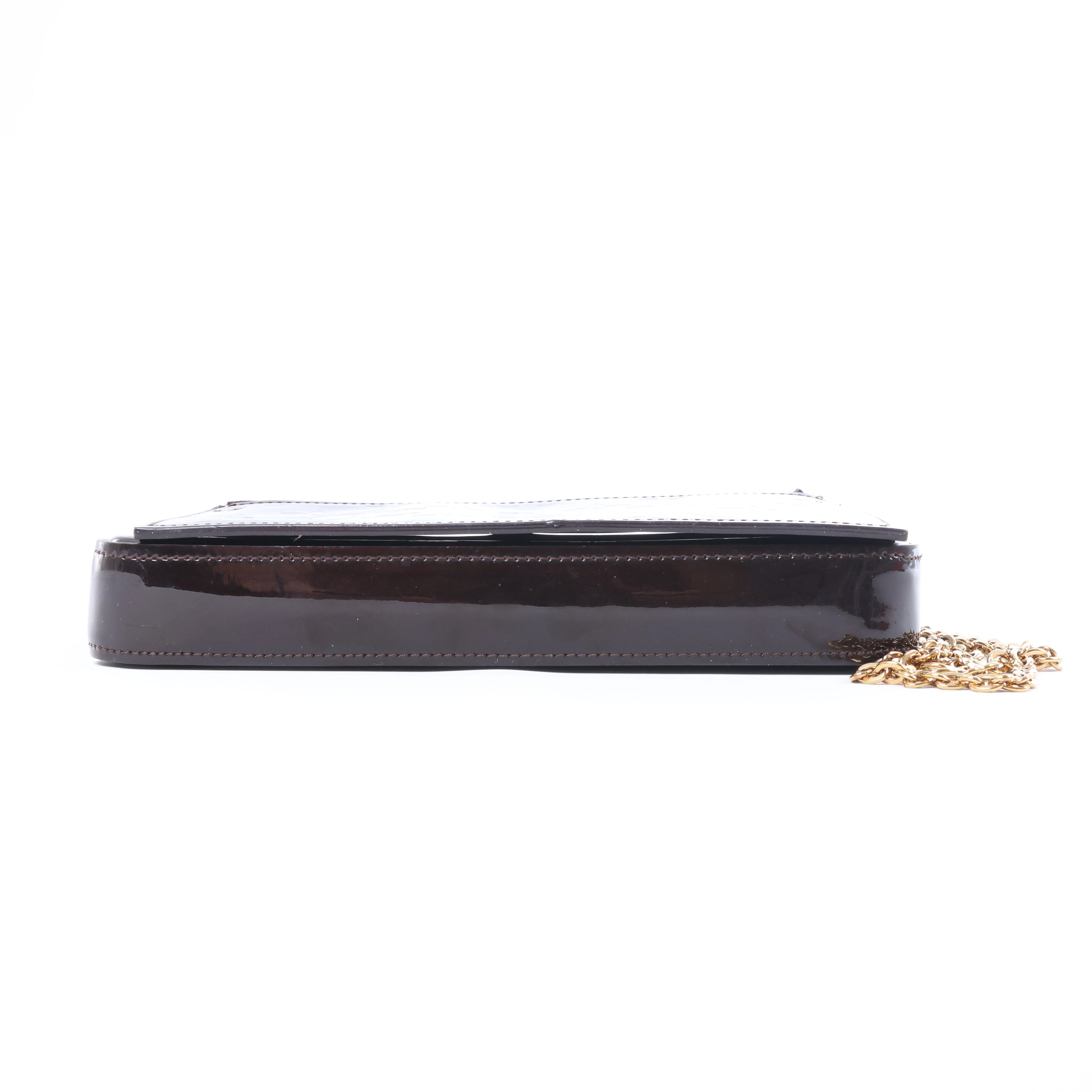 Louis Vuitton Vernis Pochette Félicie Crossbody Bag in Bordeaux