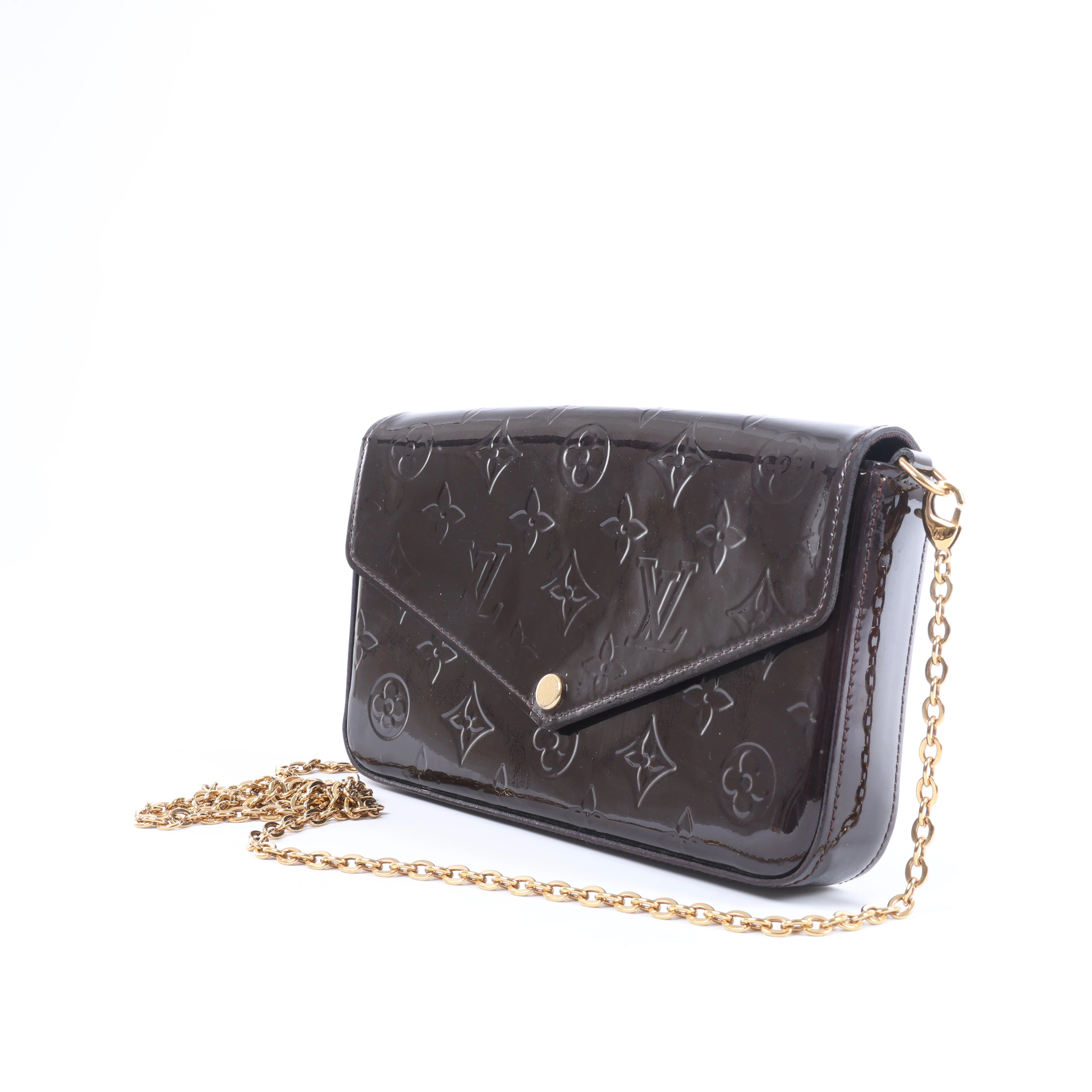 Louis Vuitton Vernis Pochette Félicie Crossbody Bag in Bordeaux