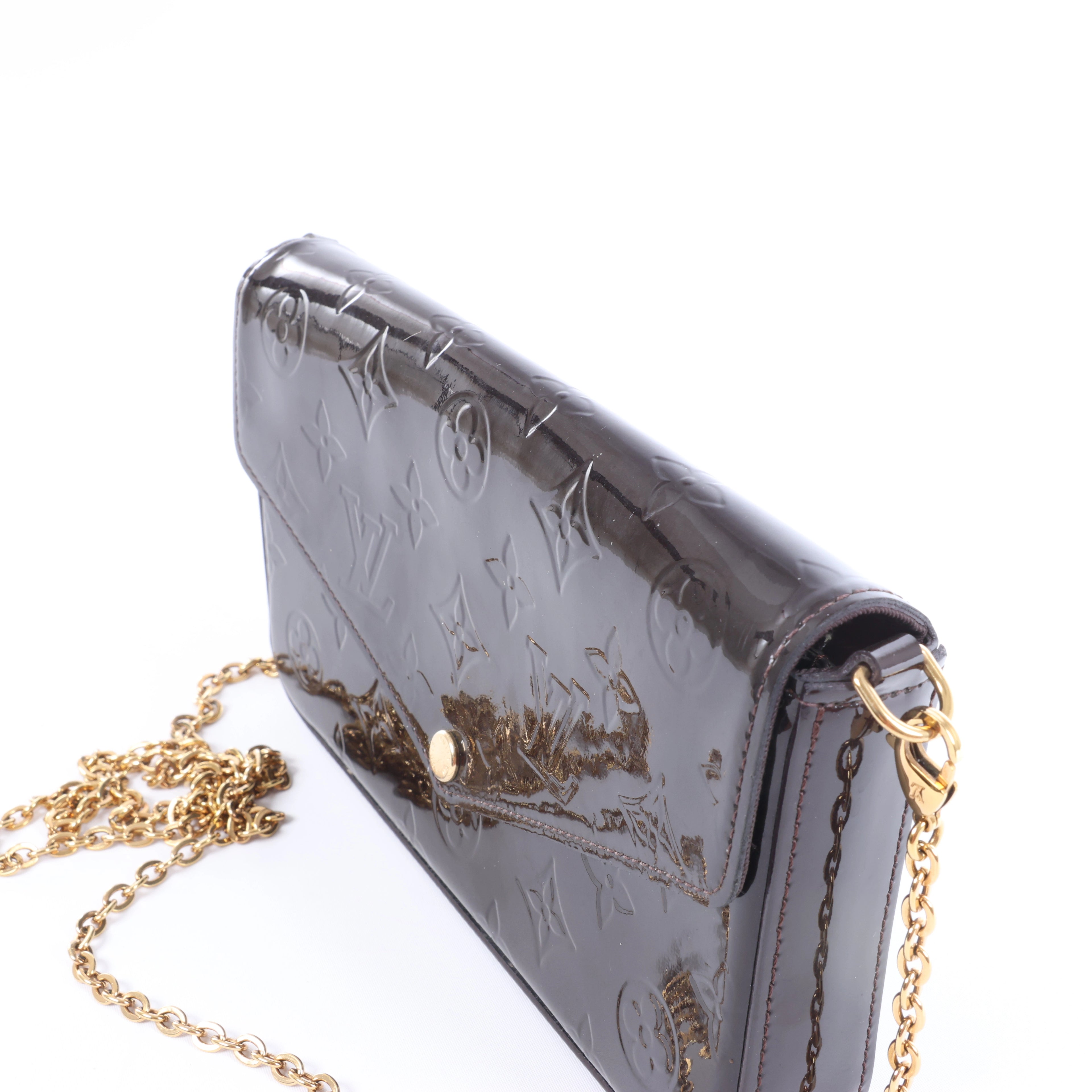 Louis Vuitton Vernis Pochette Félicie Crossbody Bag in Bordeaux