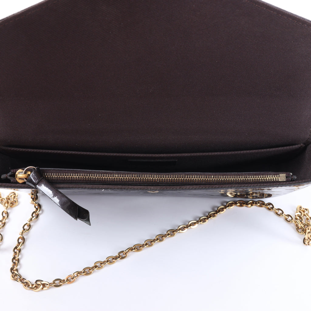 Louis Vuitton Vernis Pochette Félicie Crossbody Bag in Bordeaux