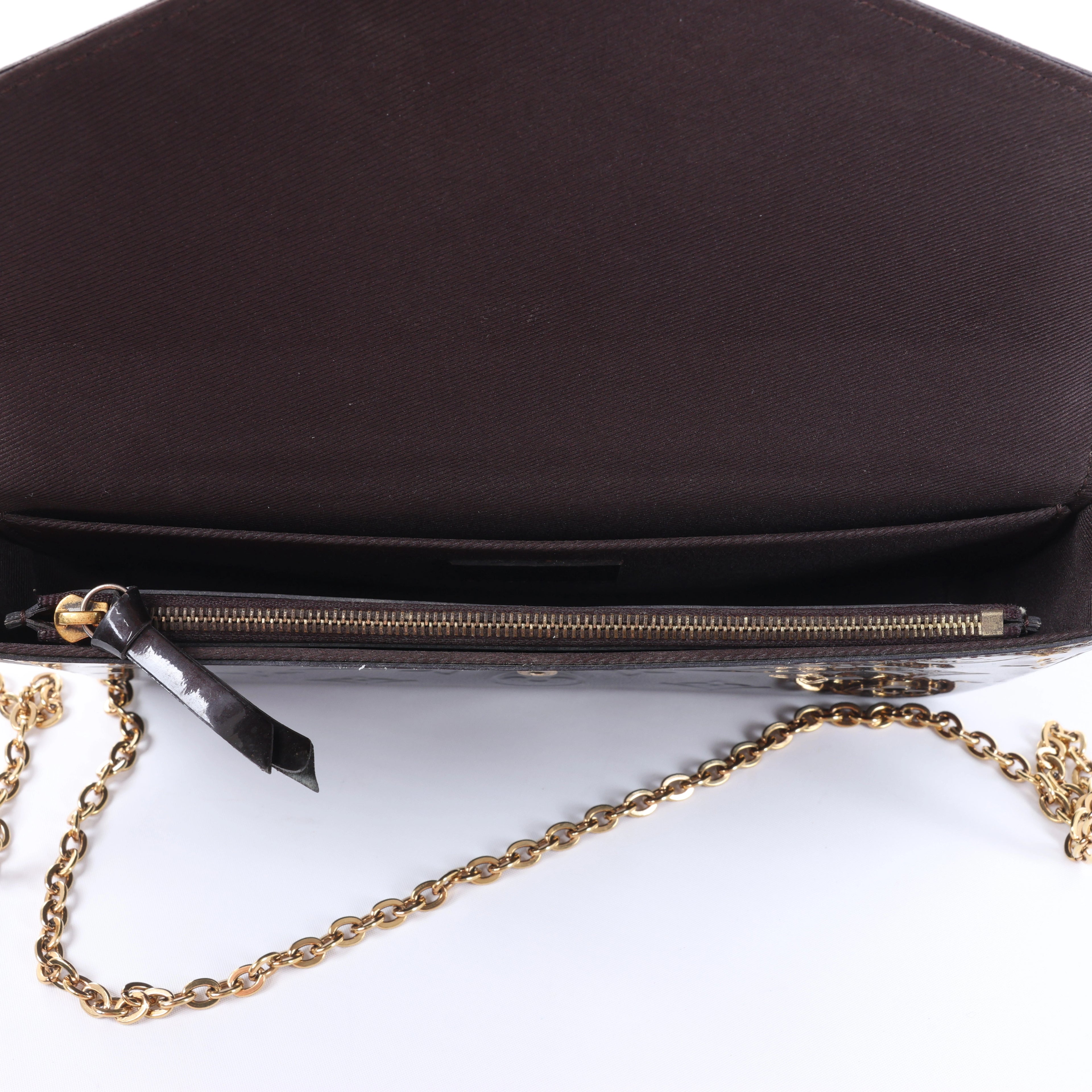 Louis Vuitton Vernis Pochette Félicie Crossbody Bag in Bordeaux