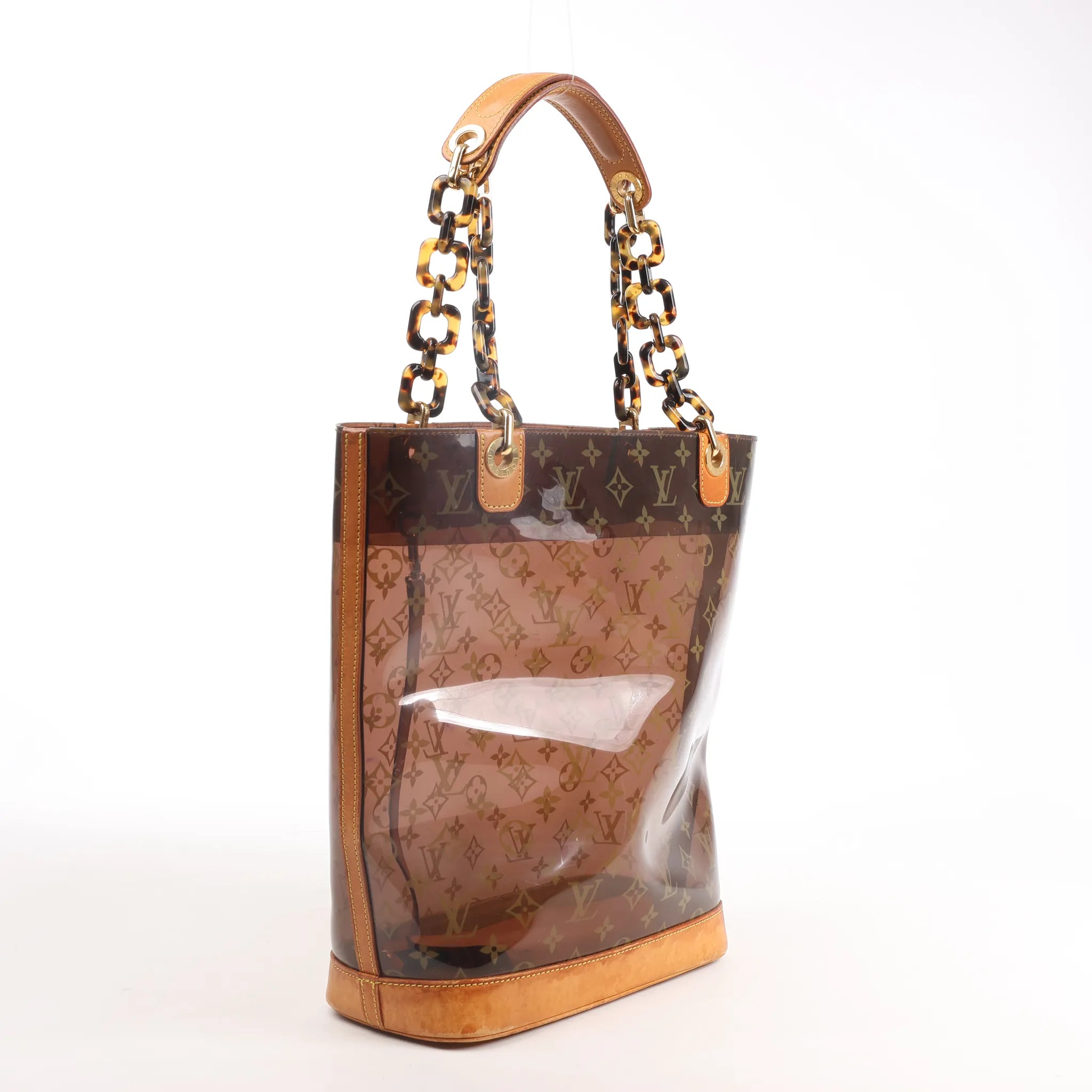 Louis Vuitton Ambre MM Vinyl Cabas Monogram Shoulder Bag in Brown M92501