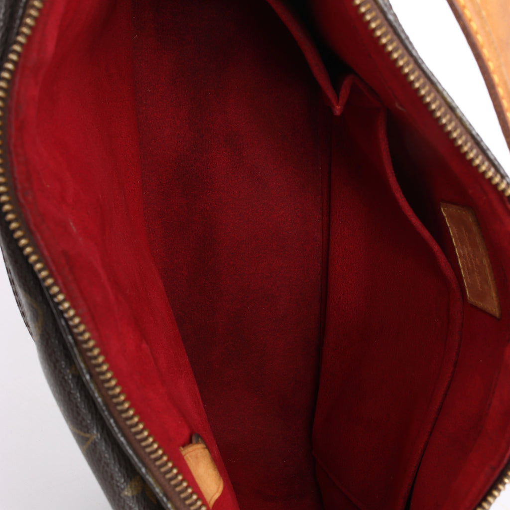 Bolso de hombro Louis Vuitton Noe de cuero Epi en negro y rojo castellano M44017