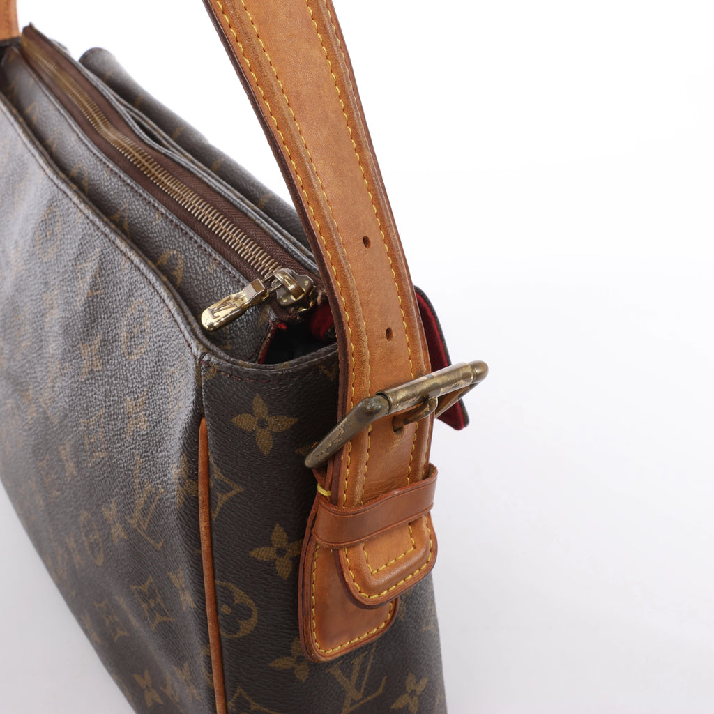 Bolso de hombro Louis Vuitton Noe de cuero Epi en negro y rojo castellano M44017