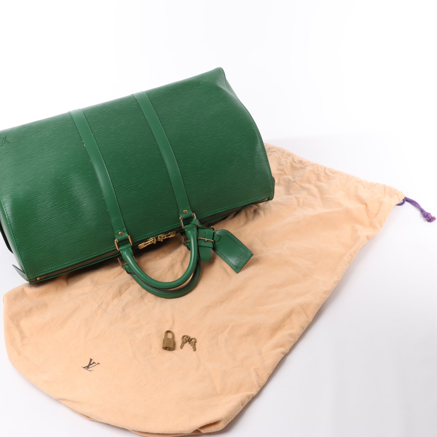 Louis Vuitton Epi Leather Keepall 50 Travel Bag in Green M42964