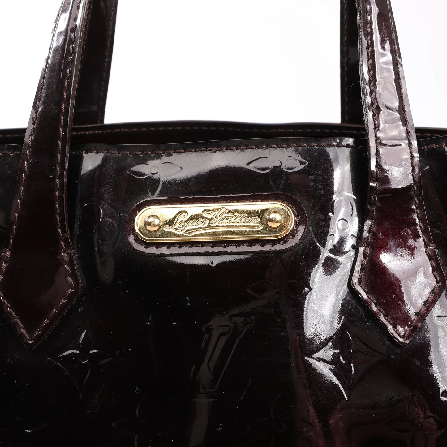 Louis Vuitton Wilshire PM Monogram Vernis Handbag in Burgundy M91644