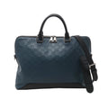 Blue Louis Vuitton Avenue Damier Infini briefcase with black leather top handles, adjustable shoulder strap, zip closure and silver-tone hardware.