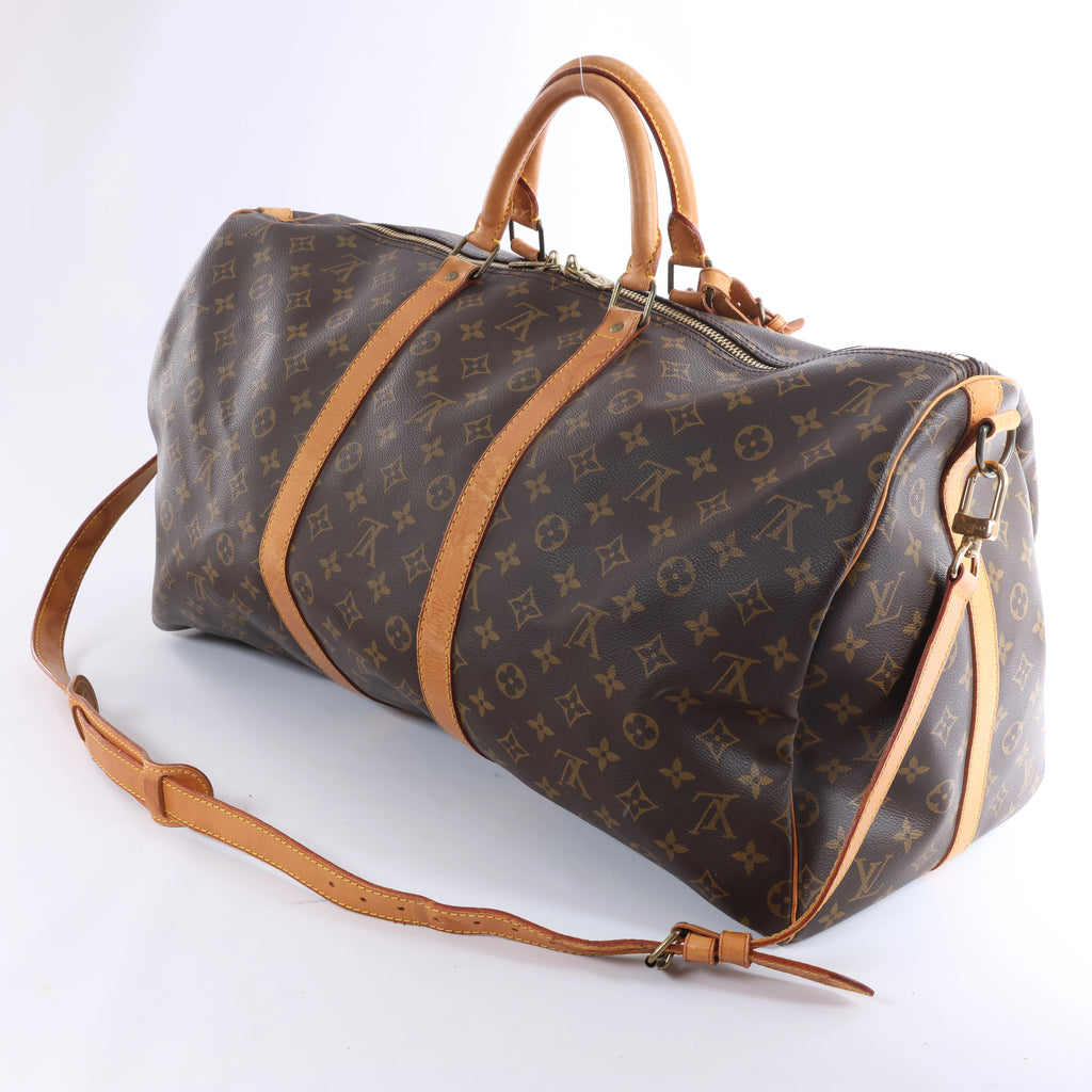 Louis Vuitton Monogram Canvas Keepall Bandoulière 55 Travel Bag M41414