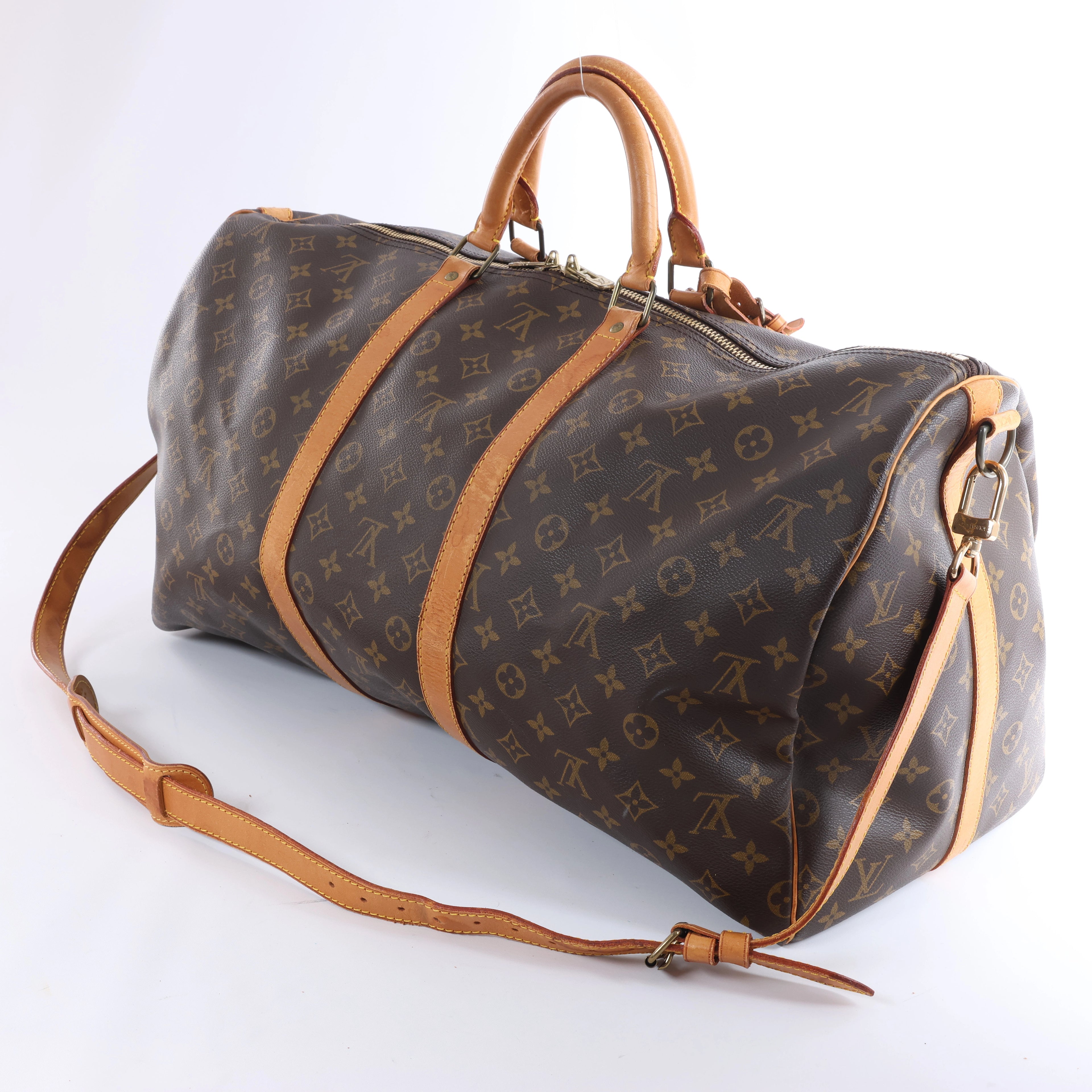 Louis Vuitton Monogram Canvas Keepall Bandoulière 55 Travel Bag M41414