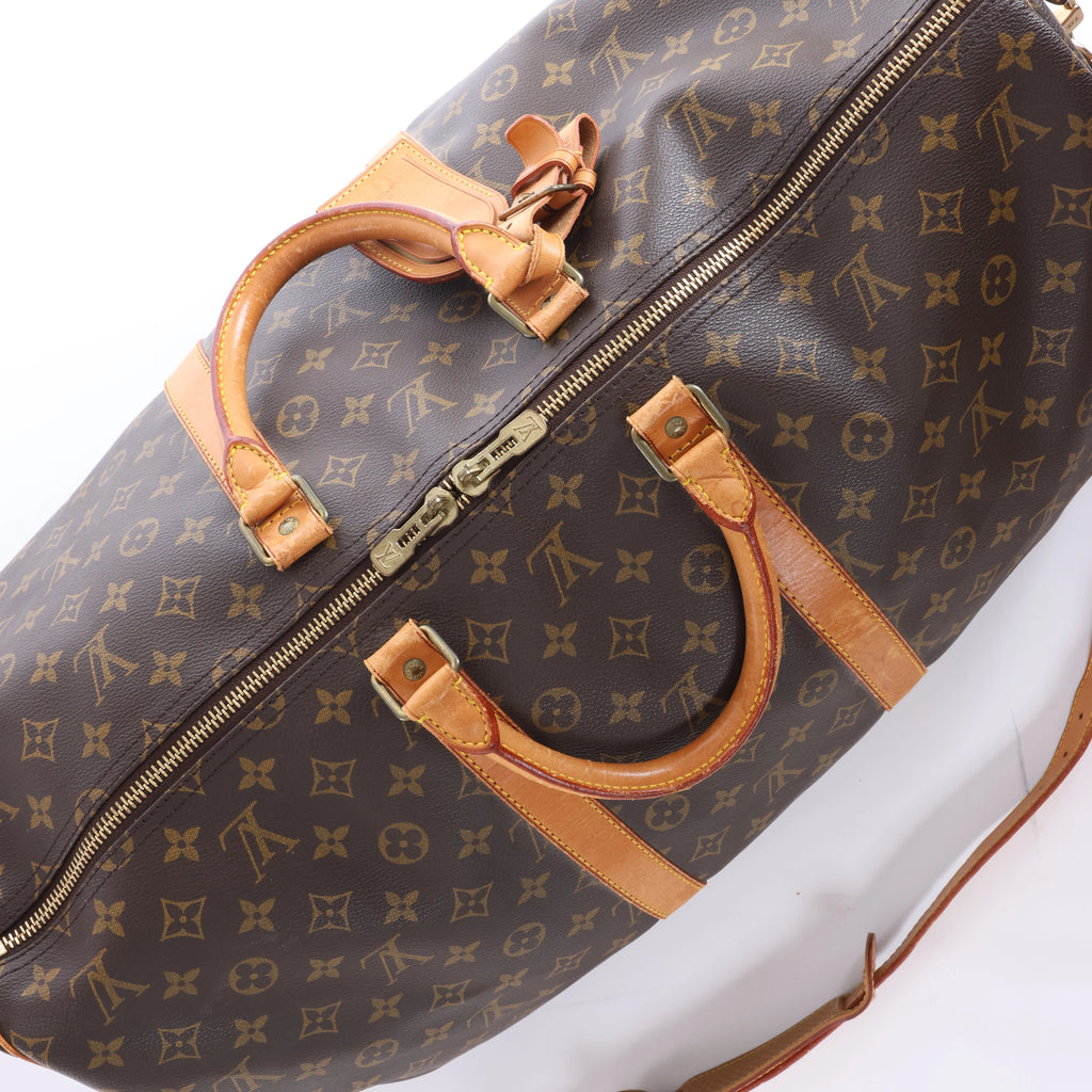 Louis Vuitton Monogram Canvas Keepall Bandoulière 55 Travel Bag M41414
