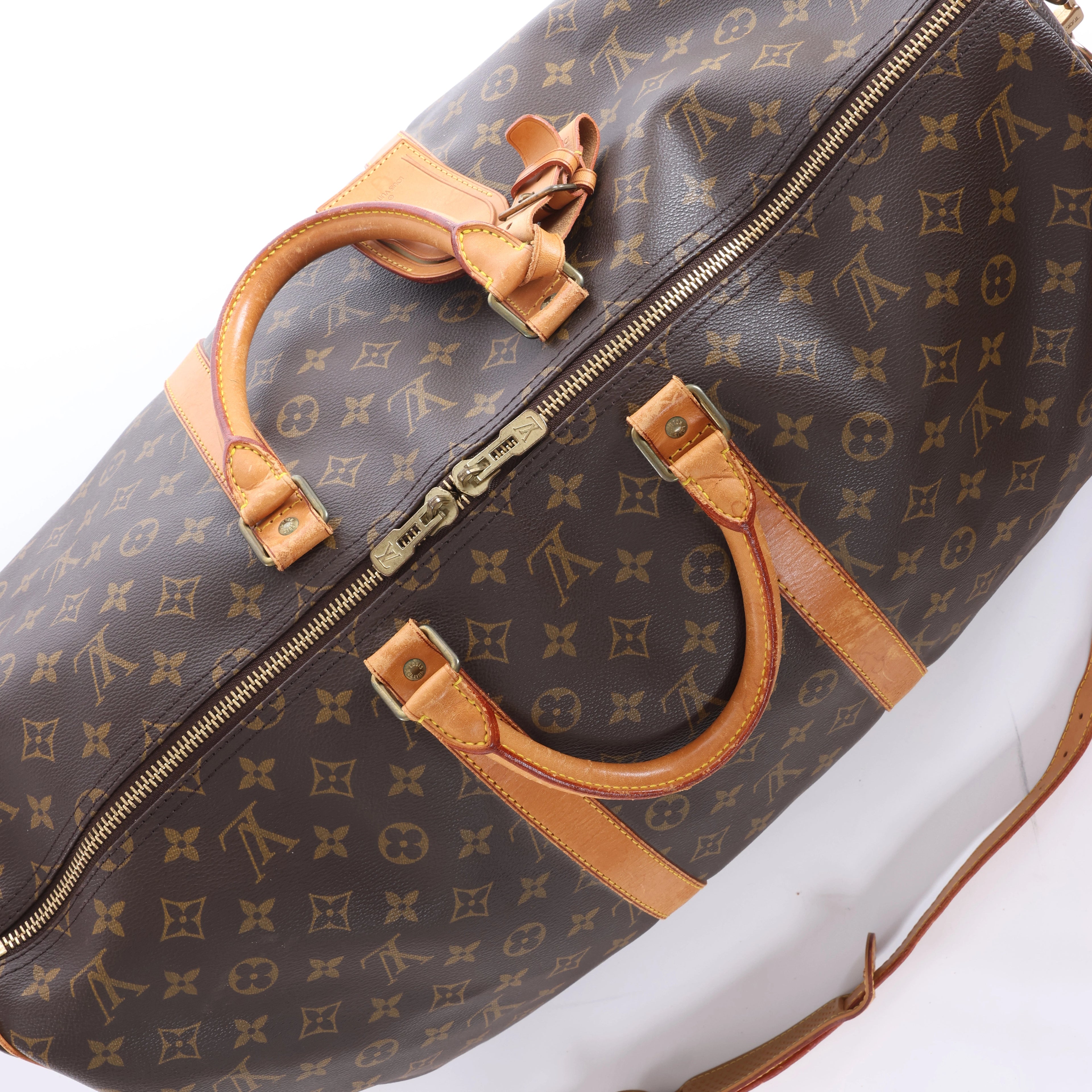 Louis Vuitton Monogram Canvas Keepall Bandoulière 55 Travel Bag M41414