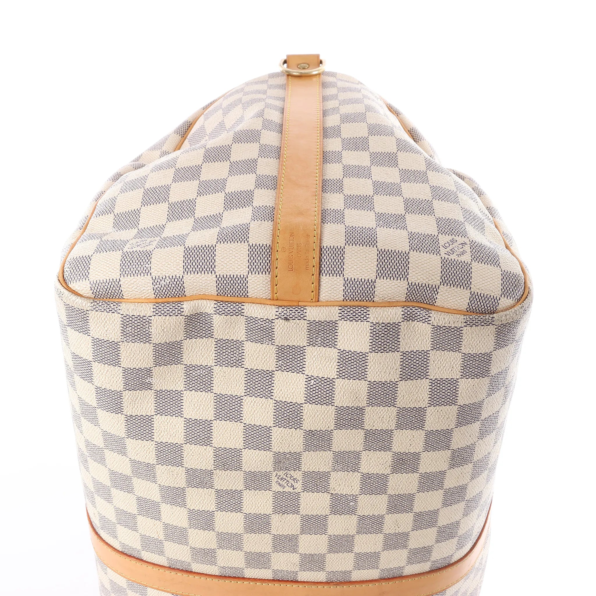 Louis Vuitton Keepall Bandoulière 55 Damier Azur Travel Bag in Beige N41429