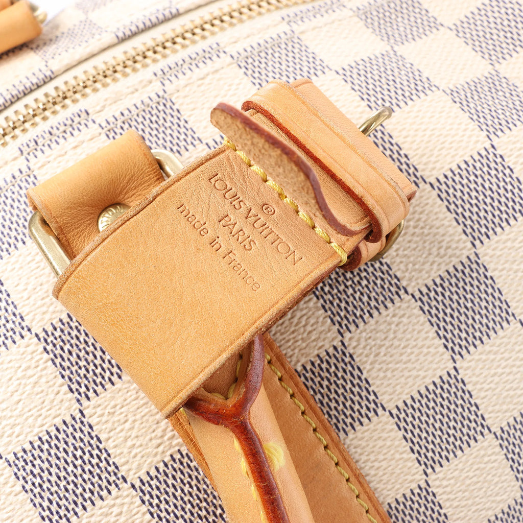 Louis Vuitton Keepall Bandoulière 55 Damier Azur Travel Bag in Beige N41429