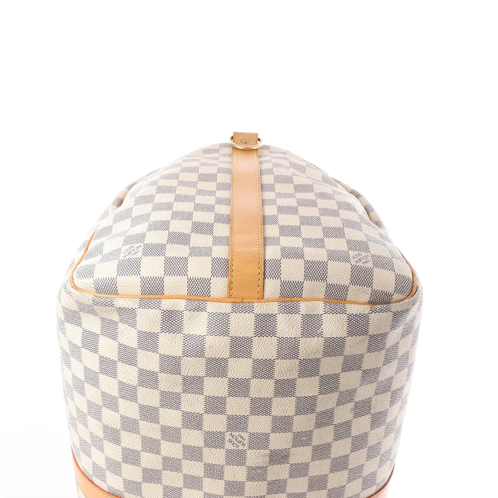 Louis Vuitton Keepall Bandoulière 55 Damier Azur Travel Bag in Beige N41429