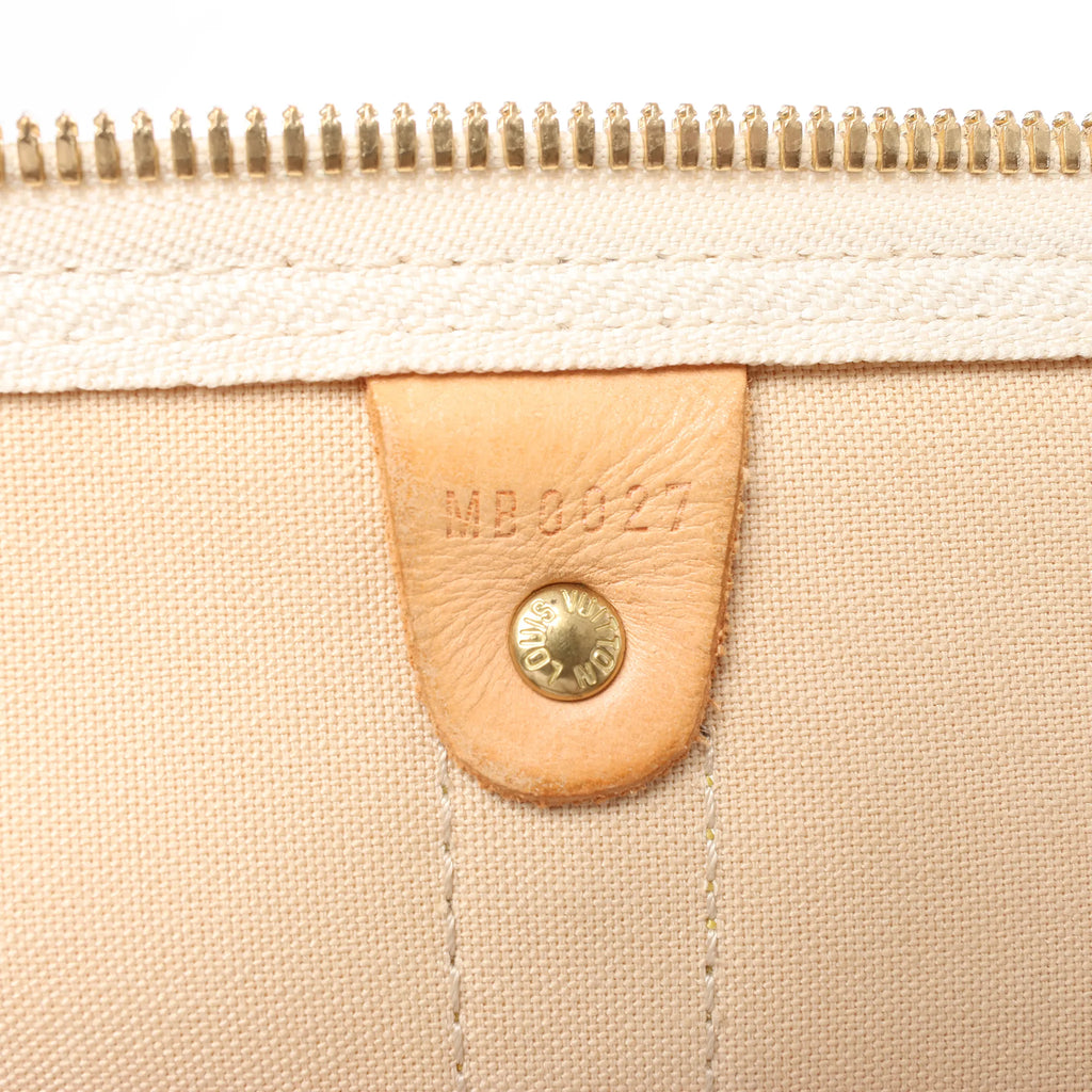 Louis Vuitton Keepall Bandoulière 55 Damier Azur Travel Bag in Beige N41429